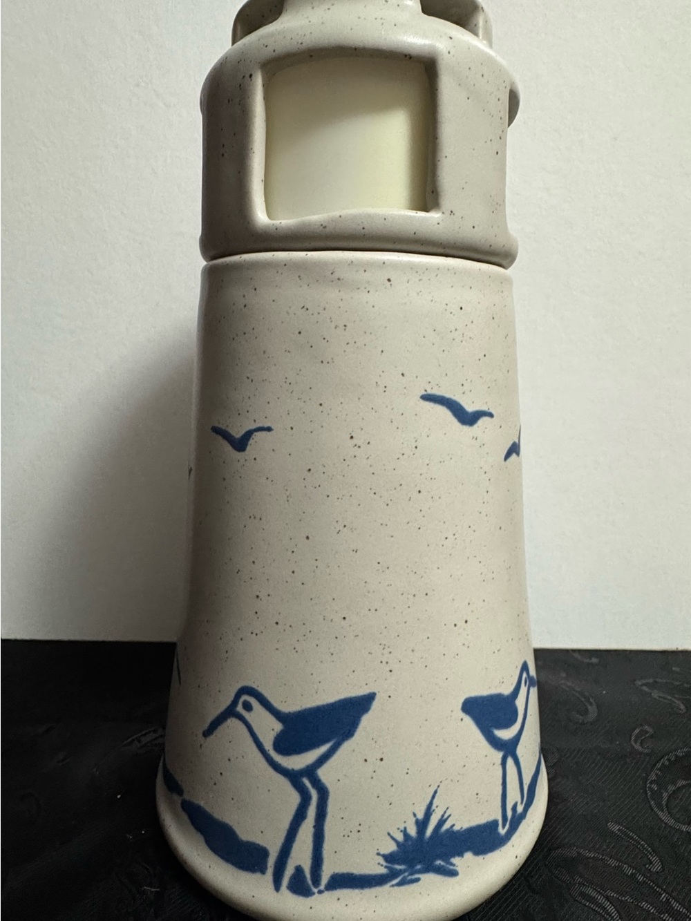 Vintage Sanibel Pottery Safe Harbor Ceramic Oil Lamp